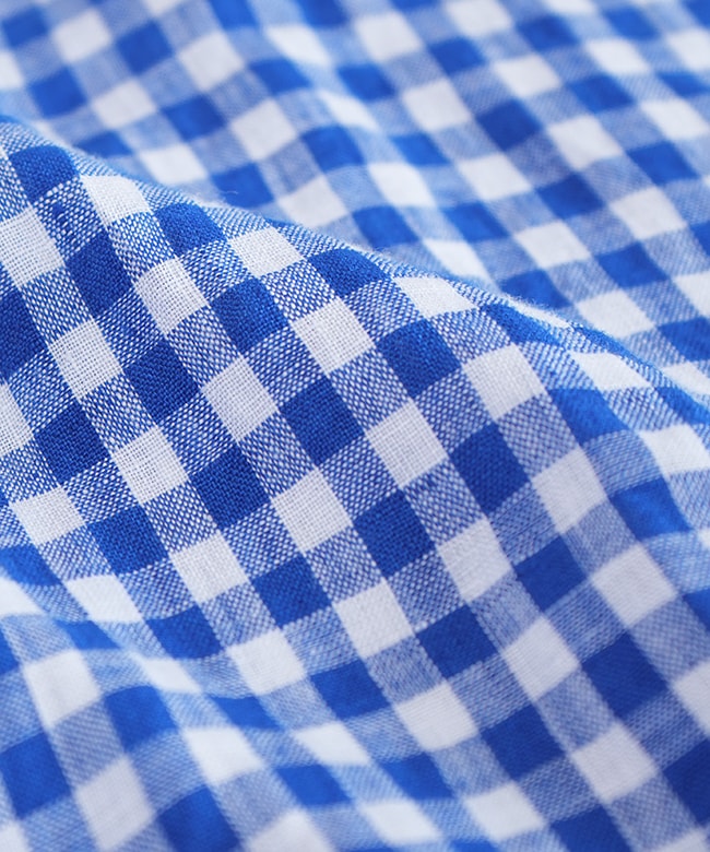 36-268L]Brocante(ブロカント) フレンチリネングランシャツ ギンガム