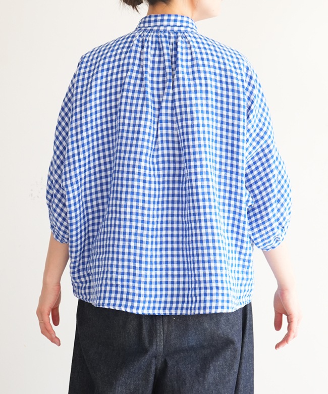 Brocante(ブロカント) フレンチリネングランシャツ ギンガム チェック