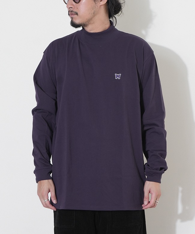 ニードルス モックネックT サイズM 黒 Needles L/S Mock Neck Tee