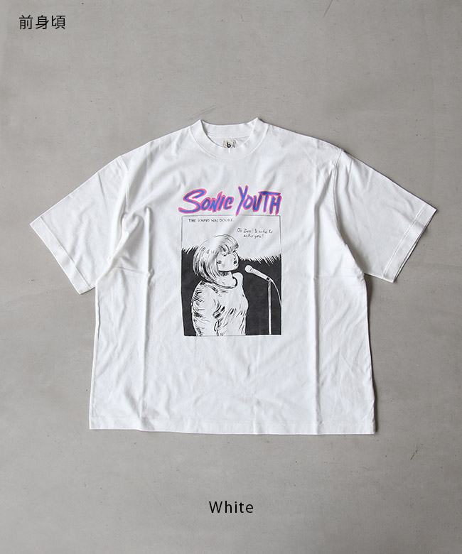 ＜blurhmsROOTSTOCK＞Echo Print Tee WIDE Echo Print Tee WIDE(2(MEN) White/ホワイト): blurhms ROOTSTOCK