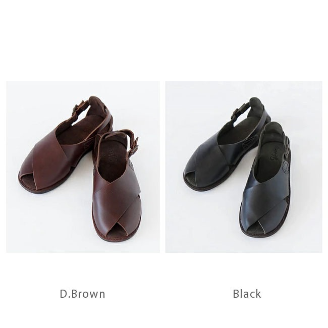 113D1540] Diu(ディウ) クロスレザーサンダル/レディース/シューズ/靴