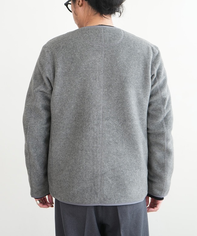 ◇[JD-8939]DANTON(ダントン) FLEECE COLLARLESS JACKET フリース
