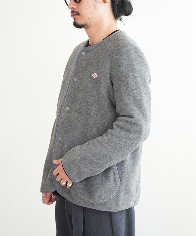 ◇[JD-8939]DANTON(ダントン) FLEECE COLLARLESS JACKET フリース