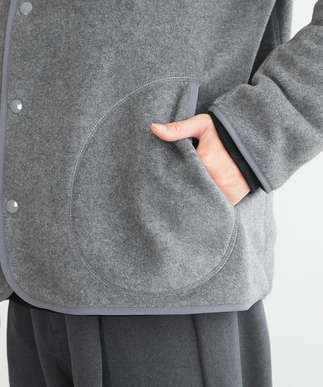 ◇[JD-8939]DANTON(ダントン) FLEECE COLLARLESS JACKET フリース