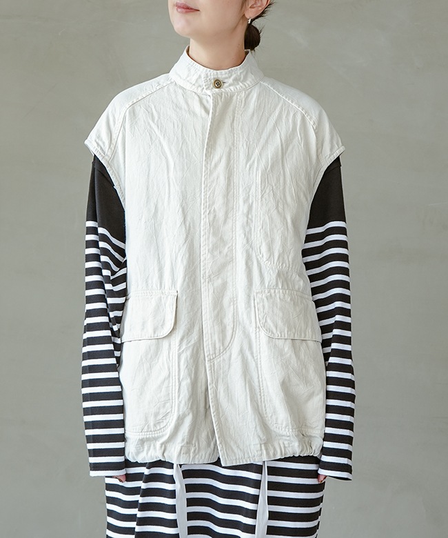 VC-2766]Veritecoeur(ヴェリテクール) ワッシャーベスト レディース