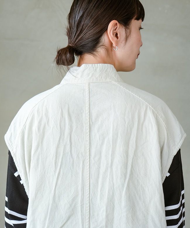 SALE，定番人気 ヴェリテクール Veritecoeur *ウール混ベスト*F起毛厚手ジレ羽織裏地付きブラック(27-2508-123)【81I52】