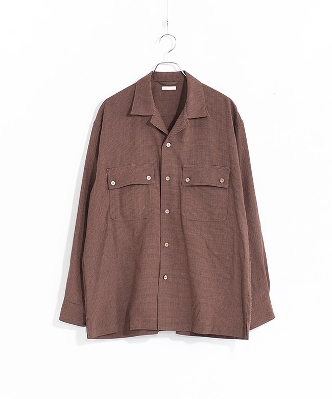 USH61-KC218]ULTERIOR(アルテリア)RAYON LINEN CHECK W/P SHIRT