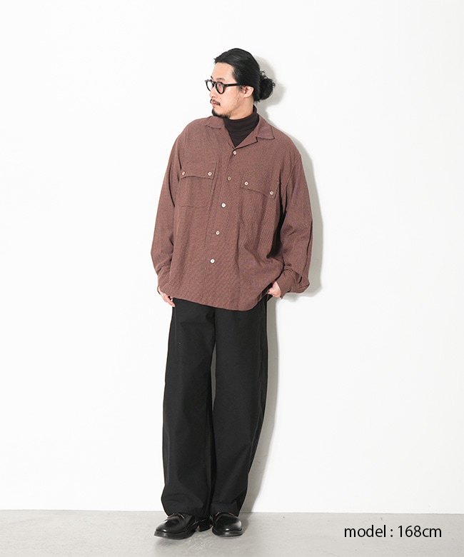 USH61-KC218]ULTERIOR(アルテリア)RAYON LINEN CHECK W/P SHIRT