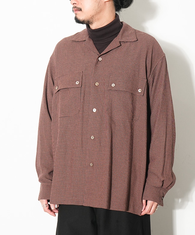 ULTERIOR ✴︎ チェックシャツ長袖　アルテリア ULTERIOR(アルテリア)RAYON LINEN CHECK W/P SHIRT(レーヨンリネン