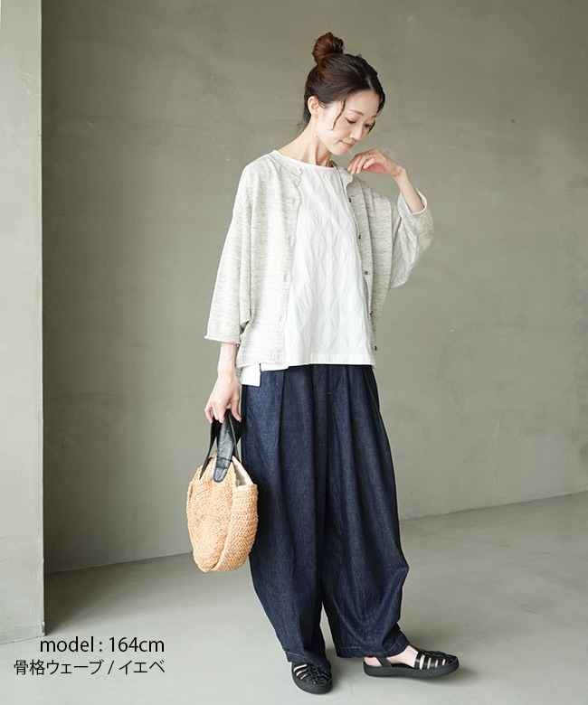 mao made(マオメイド) 別注 TOSCOリネンニット 7分袖ドルマンスリーブ