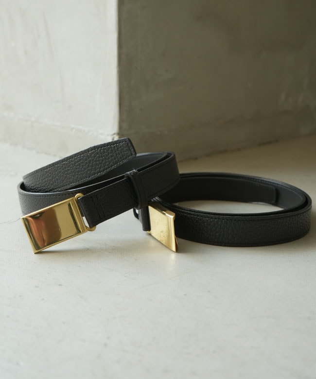 ★特別価格★　オールブラック　６丁差し　革ベルト付　SCYL-223/CKA scye/SCYE BASICS(サイ/サイベーシックス) Shrink Leather Box Buckle
