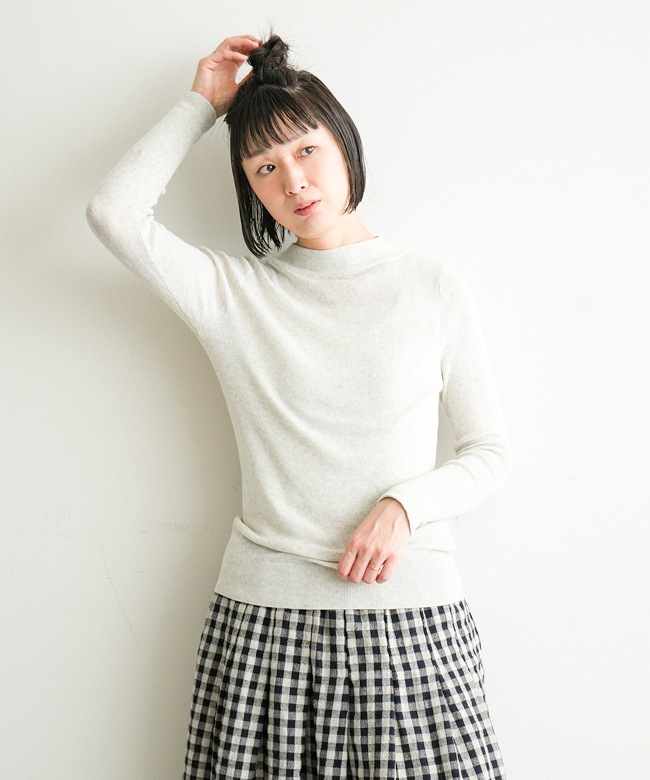 TK19329]tumugu(ツムグ) コットンリブハイネックニット 【メール便対応