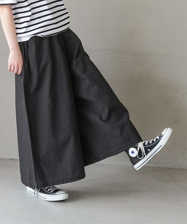 solamonat poche　シャンブレーワイドキュロット パンツ solamonat poche｜【30％OFF】シャンブレーワイドキュロット