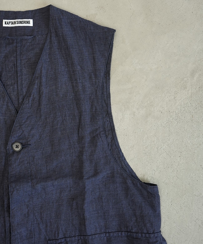 キャプテンサンシャイン　Padding Over Vest 36 ネイビー KAPTAIN SUNSHINE (キャンプテンサンシャイン) Over Vest