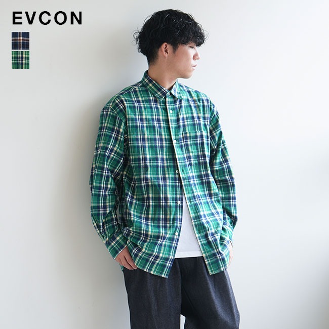 SALE 50%OFF】[233-91302]EVCON(エビコン) REGULAR COLLAR CHECK