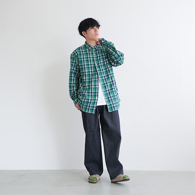 SALE 50%OFF】EVCON(エビコン) REGULAR COLLAR CHECK SHIRTS