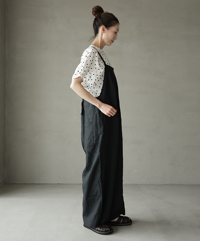 SALE 30%OFF】blue willow(ブルーウィロー) 別注 リネンサロペット
