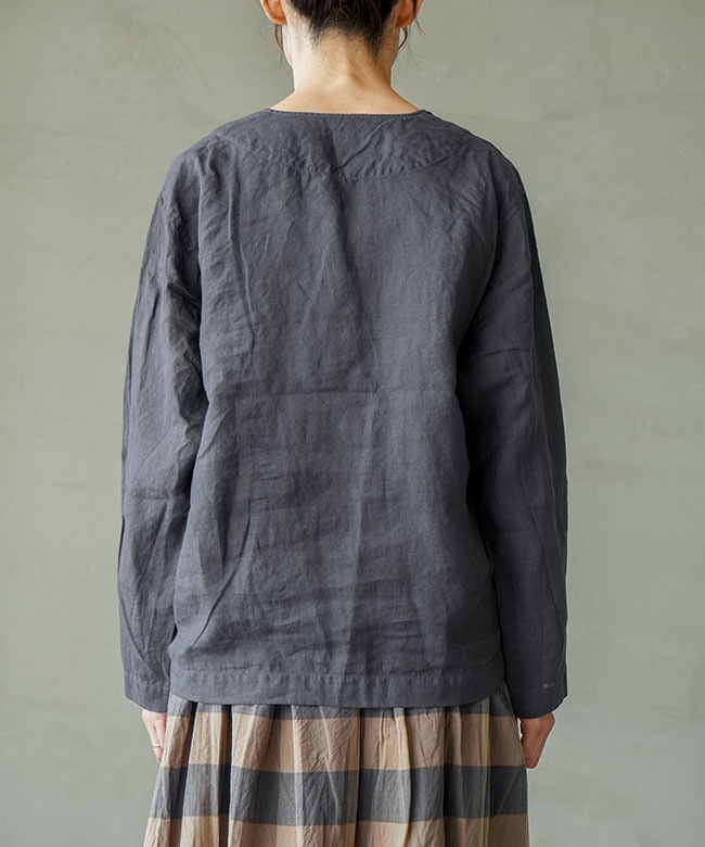 45R. ヴィンテージリネンのコノッキくん　HANAジャン RINEN(リネン)60/1リネンローン カーディガン 麻 Vネック[R39612