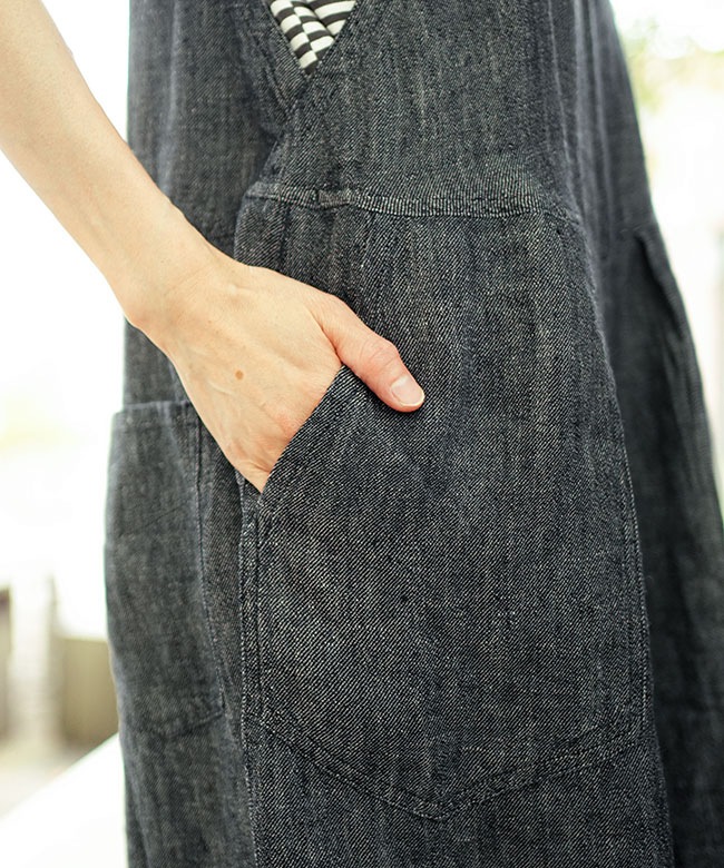 NATURAL LAUNDRY(ナチュラルランドリー)リネンデニム ガウチョ