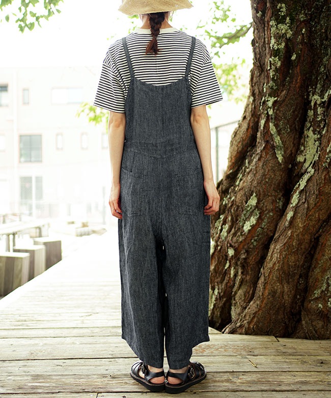 ◎◎NATURAL LAUNDRY(ナチュラルランドリー)リネンデニム ガウチョ