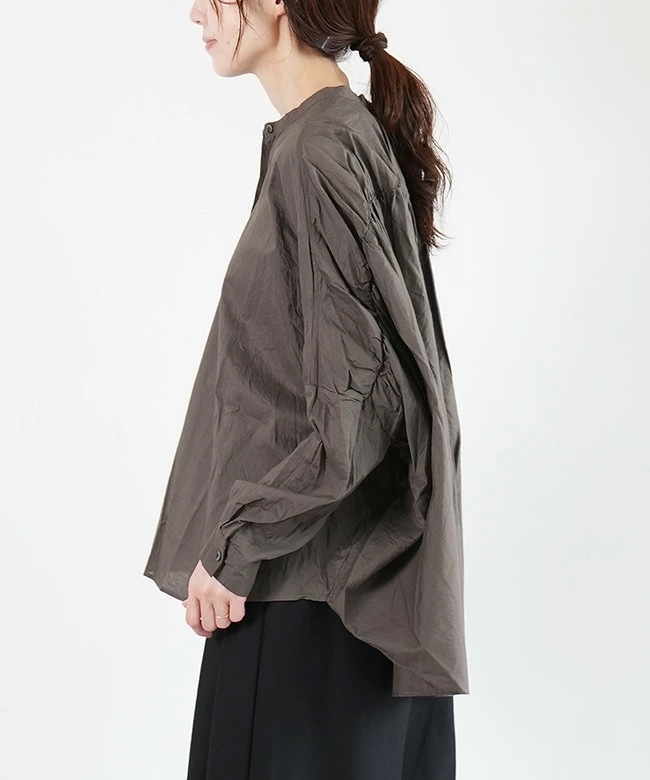 mizuiro ind(ミズイロインド) back gather wide shirt バックギャザー