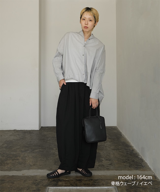 mizuiro ind(ミズイロインド) back gather wide shirt バックギャザー