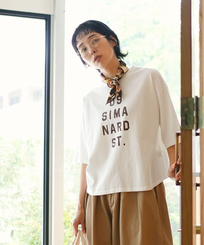 ◇SOLAMONAT(ソラモナ) ハロ加工5分袖ワイドプルオーバー【SIMA