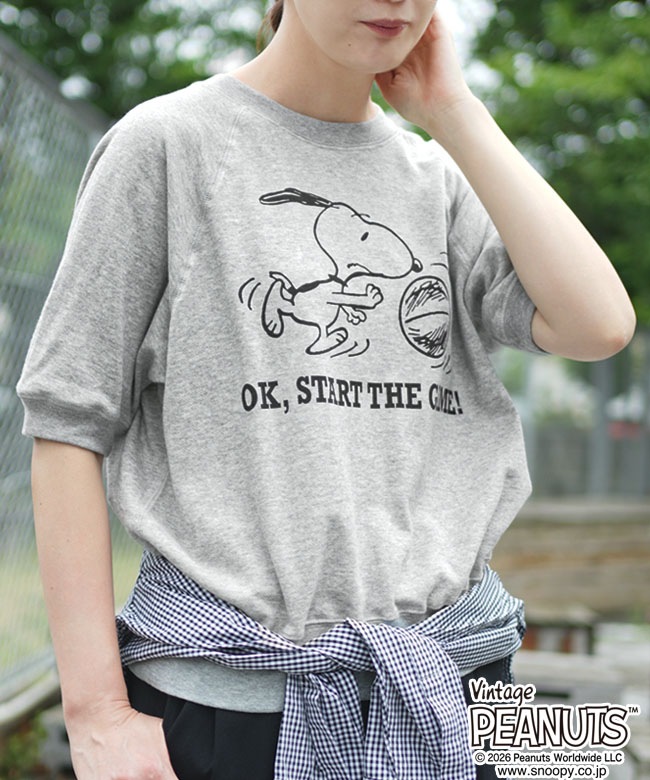 THE SHINZONE(ザ シンゾーン) PEANUTS HALF SLEEVE SWEATSHIRT