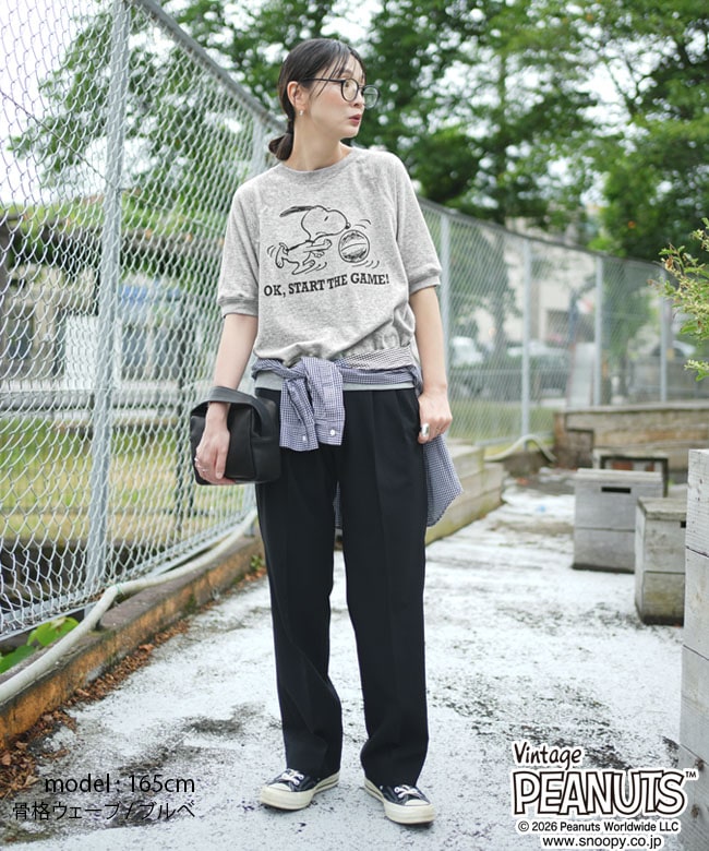 THE SHINZONE(ザ シンゾーン) PEANUTS HALF SLEEVE SWEATSHIRT