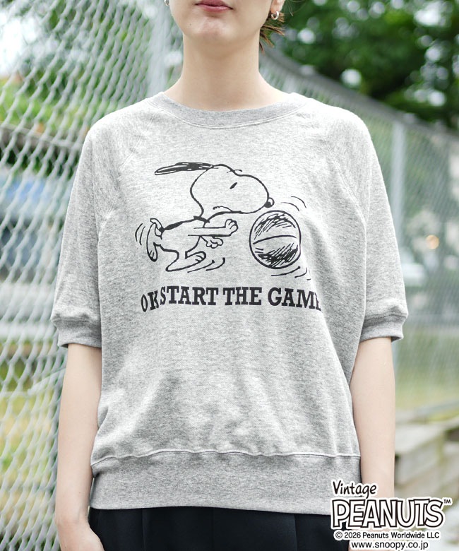 THE SHINZONE(ザ シンゾーン) PEANUTS HALF SLEEVE SWEATSHIRT