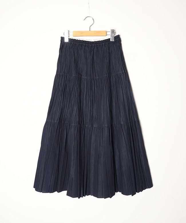 Midi Umi(ミディウミ) denim pleats SK デニムプリーツスカート