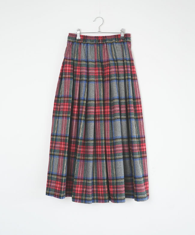 極美品 O'NEIL OF DUBLIN チェック ウールスカート n141-83-01.jpg