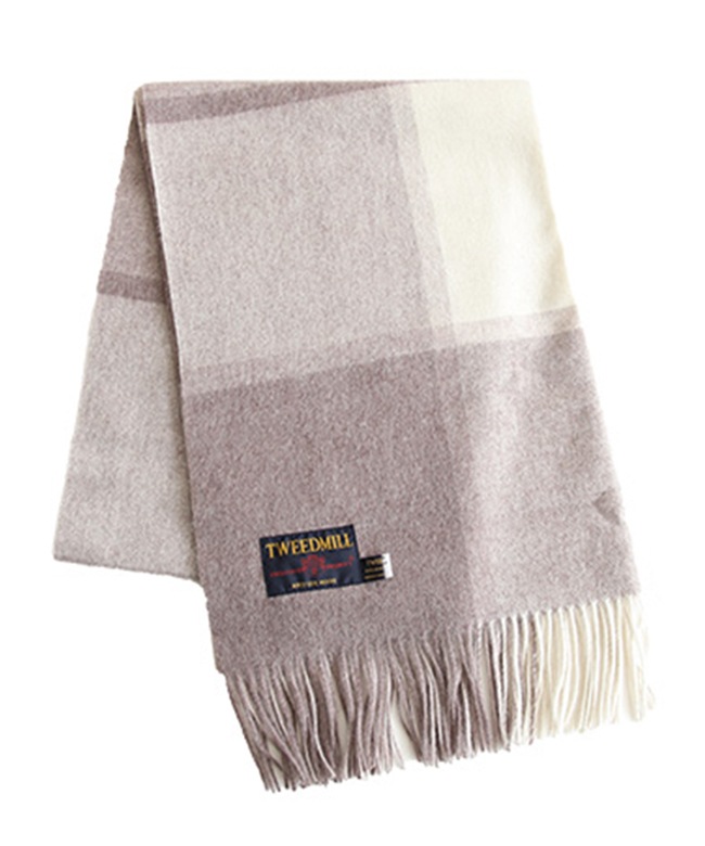 70-190]TWEEDMILL(ツイードミル)大判ピュアウールストール マフラー