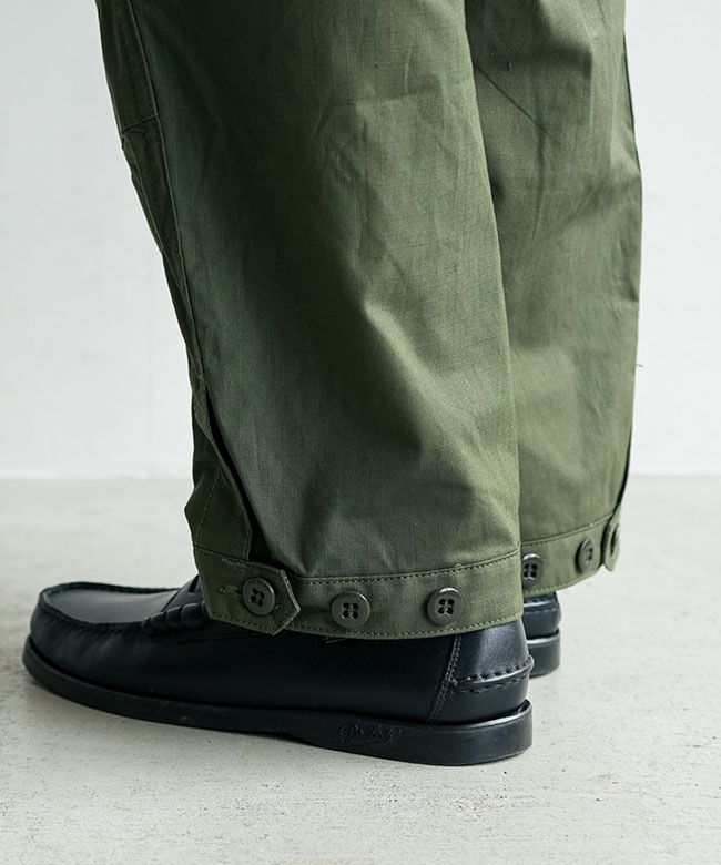 SASSAFRAS(ササフラス) OVERGROWN PANTS 4/5-ARMY RIPSTOP オーバー