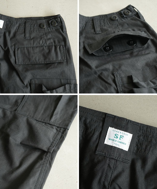 SASSAFRAS(ササフラス) OVERGROWN PANTS 4/5-ARMY RIPSTOP オーバー
