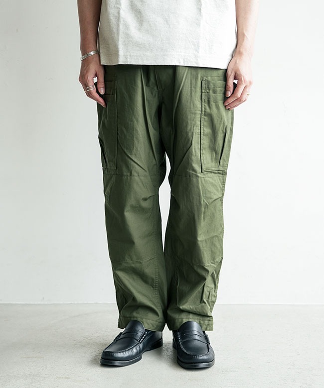 ササフラス OVERGROWN PANTS BAHU CROTH SASSAFRAS(ササフラス) OVERGROWN PANTS 4/5-ARMY RIPSTOP オーバー
