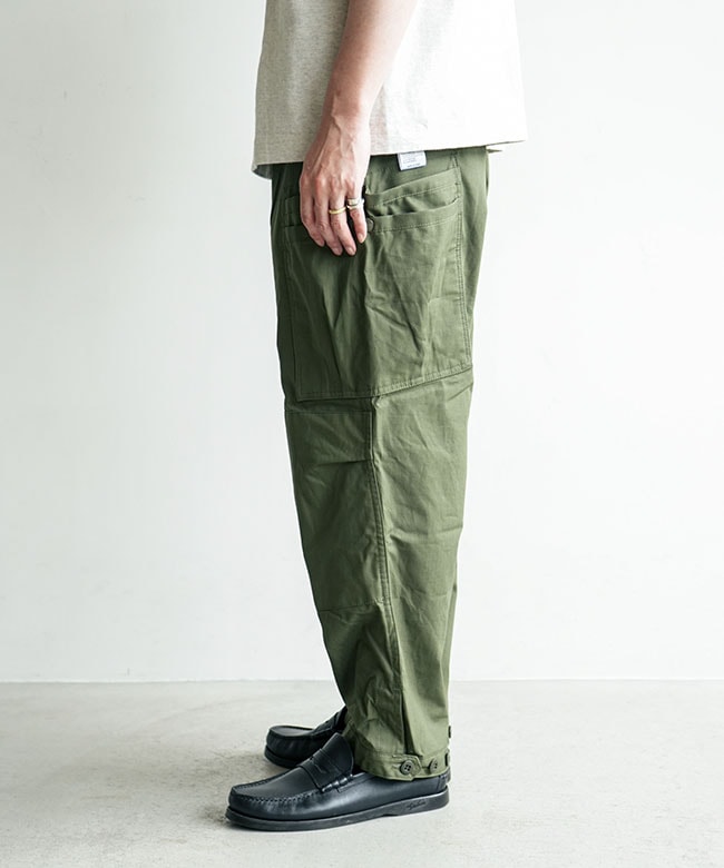 SASSAFRAS(ササフラス) OVERGROWN PANTS 4/5-ARMY RIPSTOP オーバー