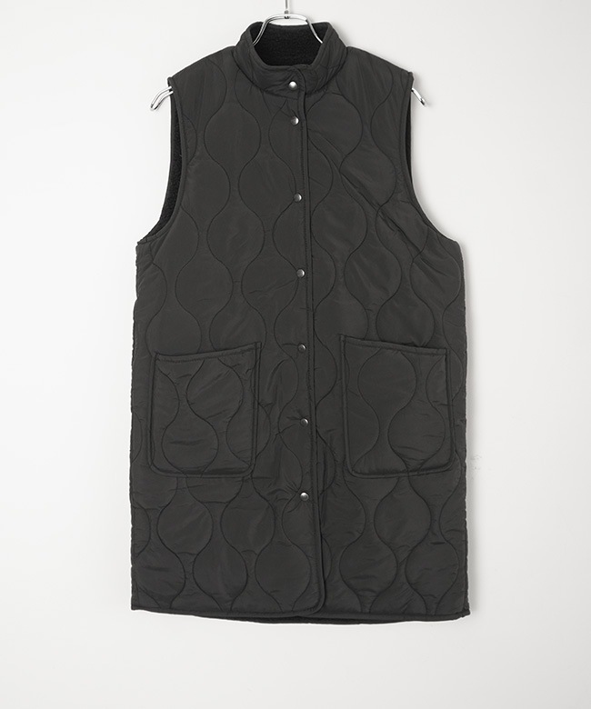 3-779917]Midi Umi(ミディウミ)キルティングリバーシブルベスト