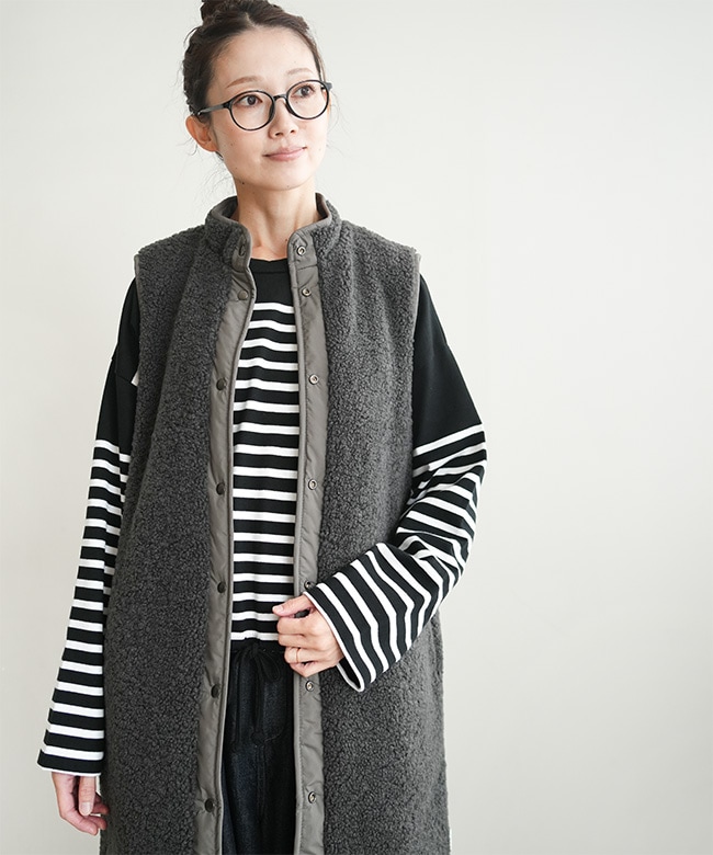 Midi Umi(ミディウミ)キルティングリバーシブルベスト MIDIUMI（ミディウミ） キルティング リバーシブル ベスト