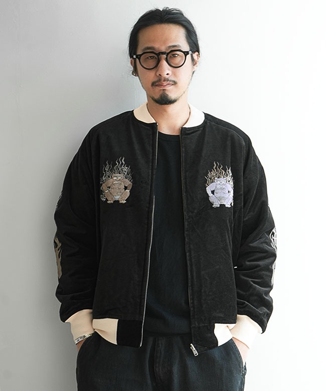 25W-ONIBIKESHI2]PHERROW'S(フェローズ) 鬼火消し メンズ スカジャン