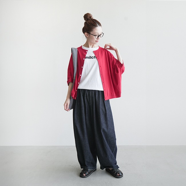 8770645] harmonie(アルモニ)ふんわり天竺 クルーネックドルマン