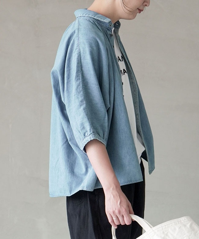 36-078e]Brocante(ブロカント) デニムグランシャツ デニムシャツ