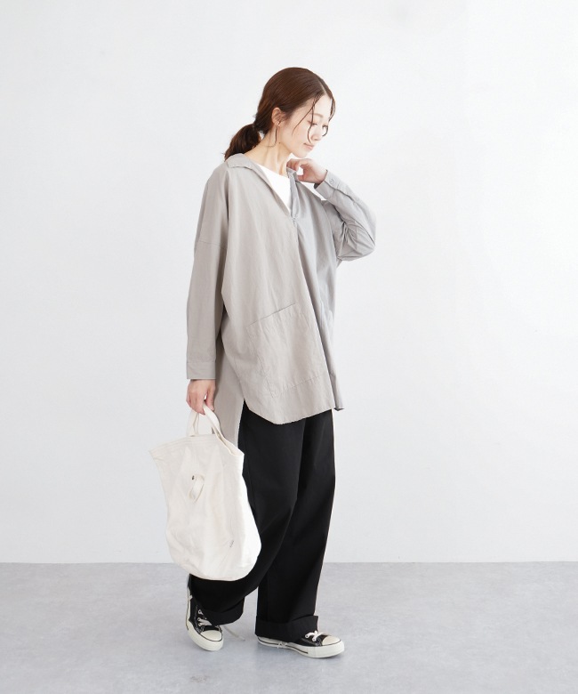 SET-3037]SETTEN(セッテン)バックギャザーロングシャツ 長袖 トップス