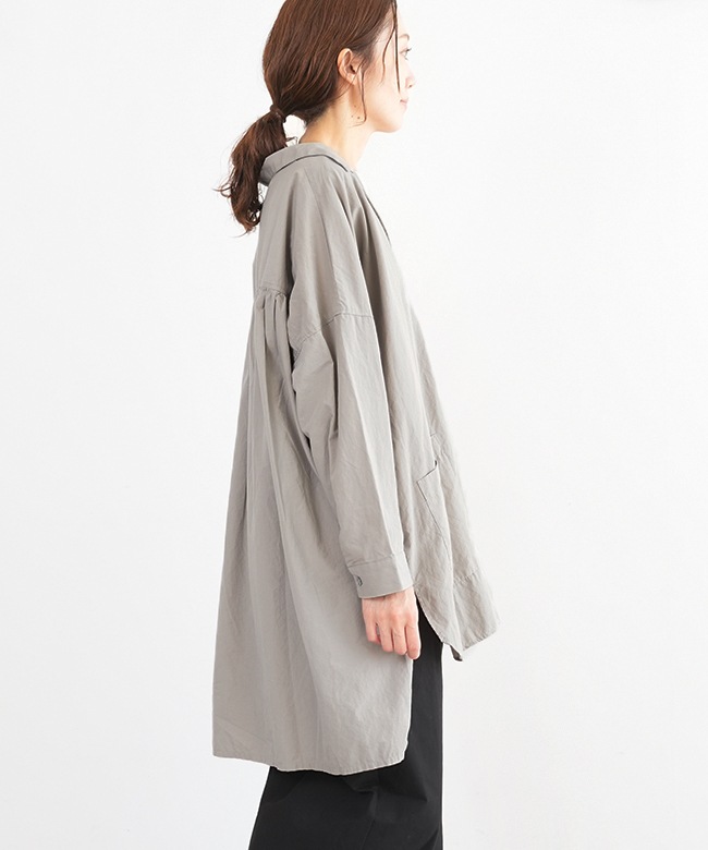 SET-3037]SETTEN(セッテン)バックギャザーロングシャツ 長袖 トップス