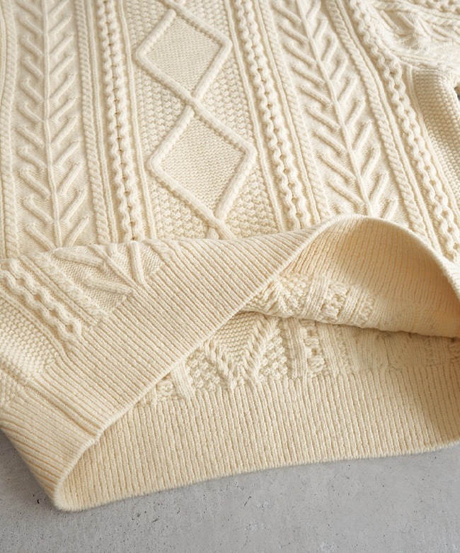 LILIMEEK アランニット アイルランド製 アランニットセーター - 古着屋グレープフルーツ