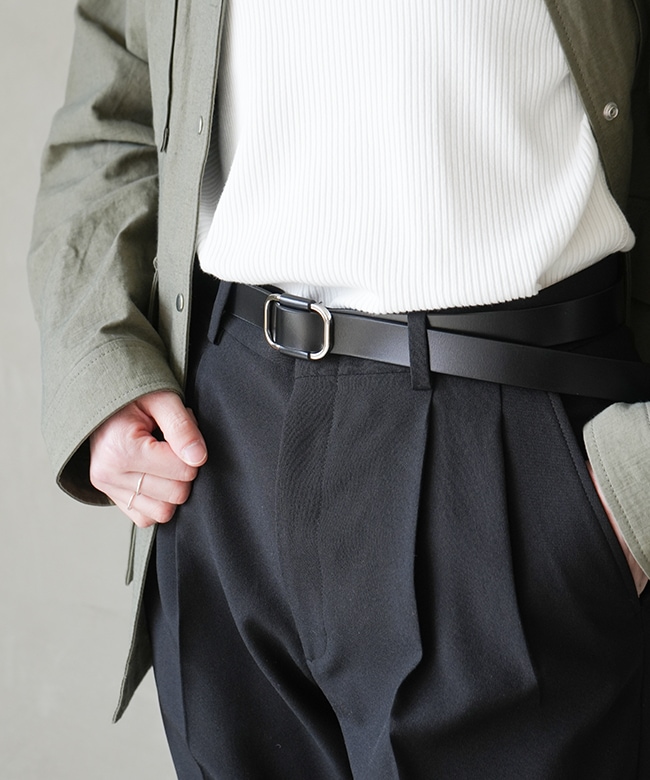 LA10001]Lien(リアン)Non-Hole Lether Belt ノンホールベルト スクエア