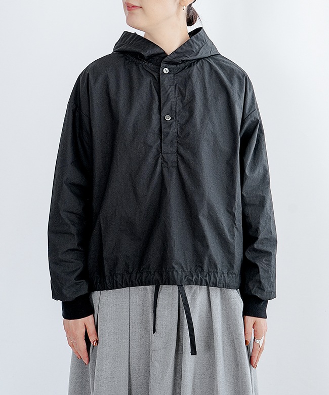 3-739944]Midi Umi(ミディウミ) フード付きプルオーバーシャツ