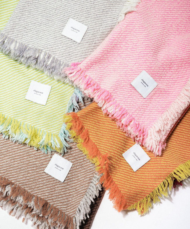 224400310]elegancese(エレガンセーゼ) Square fringe scarf スクエア