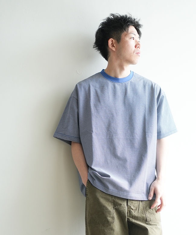 EVCON(エビコン) MERCERIZATION BORDER WIDE S/S TEE マーセ