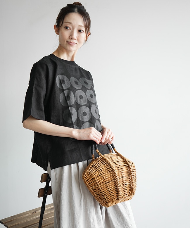 SALE 20%OFF】mao made(マオメイド) 別注 リネンサークルプリントPO